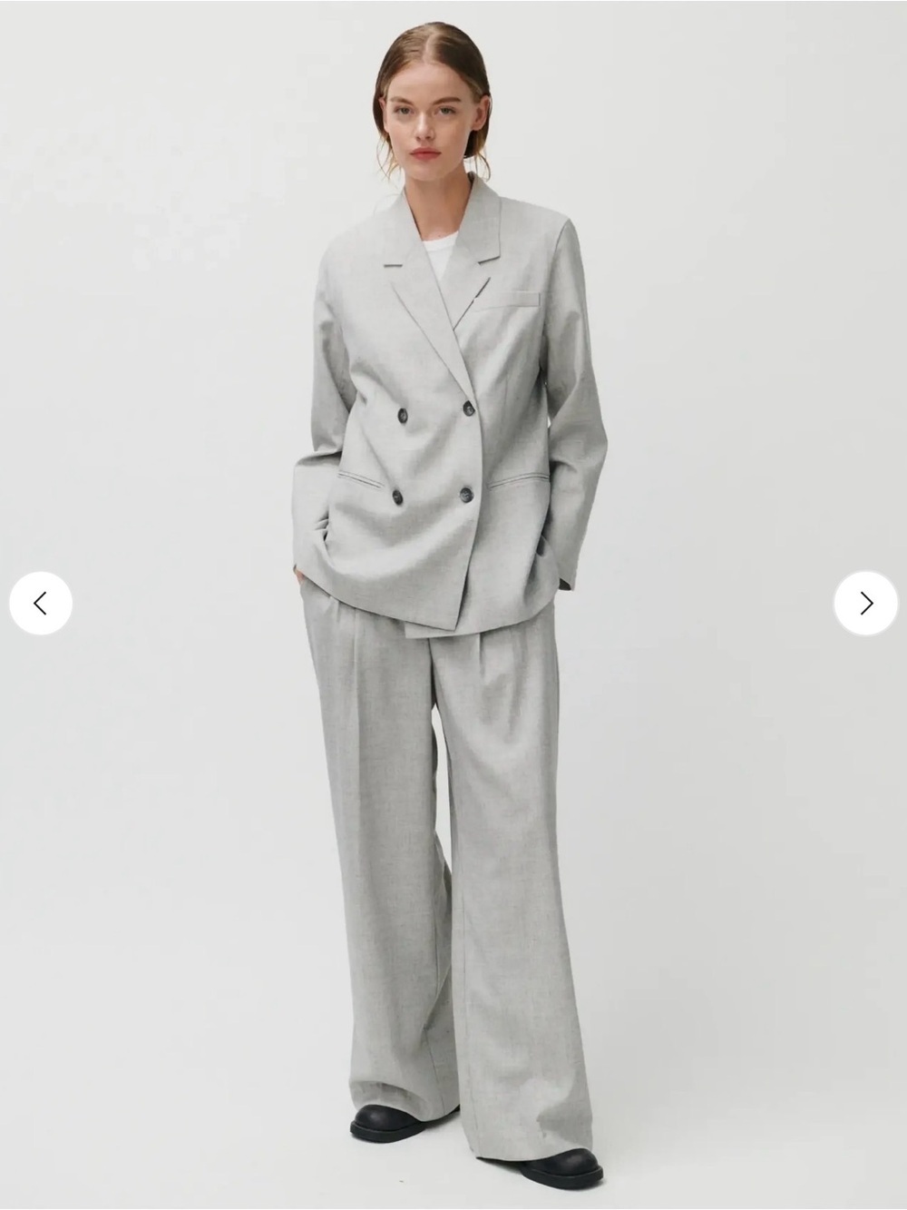 Day Modern Double-Breasted oversize suit Blazer in Light Gray smart casual